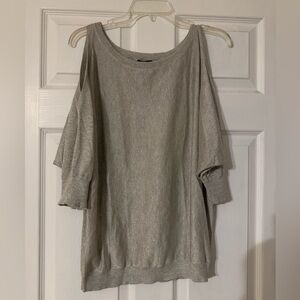 Express sweater size medium- open shoulder 3/4 sleeve- silver